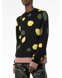 Мужской черный свитер с круглым вырезом с принтом от Liam Hodges