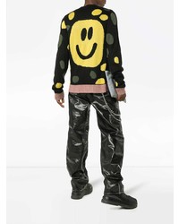 Мужской черный свитер с круглым вырезом с принтом от Liam Hodges