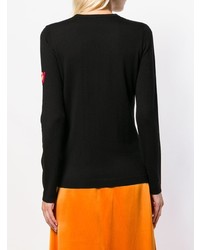 Женский черный свитер с круглым вырезом с принтом от Bella Freud