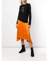 Женский черный свитер с круглым вырезом с принтом от Bella Freud