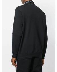 Мужской черный свитер с круглым вырезом с принтом от Icosae