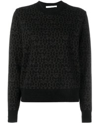 Женский черный свитер с круглым вырезом с принтом от Givenchy