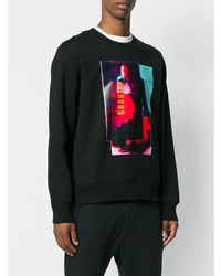 Мужской черный свитер с круглым вырезом с принтом от Versus