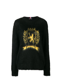 Женский черный свитер с круглым вырезом с принтом от Hilfiger Collection