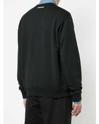 Мужской черный свитер с круглым вырезом с принтом от DSQUARED2