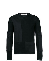 Мужской черный свитер с круглым вырезом с принтом от Isabel Benenato
