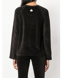 Женский черный свитер с круглым вырезом с принтом от Quantum Courage