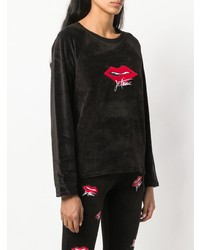 Женский черный свитер с круглым вырезом с принтом от Quantum Courage