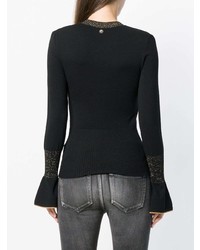 Женский черный свитер с круглым вырезом с принтом от Versace Collection