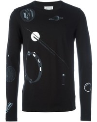 Мужской черный свитер с круглым вырезом с принтом от Maison Margiela