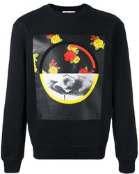 Мужской черный свитер с круглым вырезом с принтом от McQ by Alexander McQueen