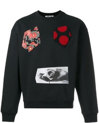 Мужской черный свитер с круглым вырезом с принтом от McQ by Alexander McQueen