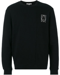 Мужской черный свитер с круглым вырезом с принтом от McQ