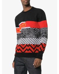 Мужской черный свитер с круглым вырезом с принтом от Givenchy