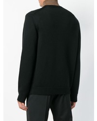 Мужской черный свитер с круглым вырезом с принтом от Fendi