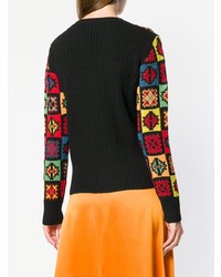 Женский черный свитер с круглым вырезом с принтом от Etro