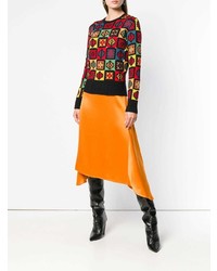 Женский черный свитер с круглым вырезом с принтом от Etro