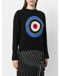 Женский черный свитер с круглым вырезом с принтом от Circled Be Different