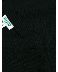 Женский черный свитер с круглым вырезом с принтом от Kenzo