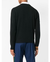 Мужской черный свитер с круглым вырезом с принтом от N°21