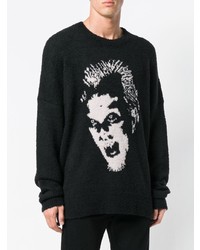 Мужской черный свитер с круглым вырезом с принтом от Amiri