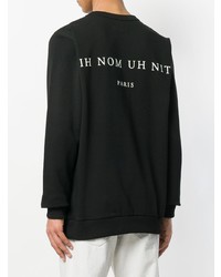 Мужской черный свитер с круглым вырезом с принтом от Ih Nom Uh Nit