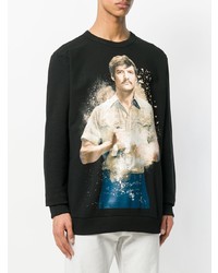 Мужской черный свитер с круглым вырезом с принтом от Ih Nom Uh Nit