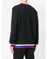 Мужской черный свитер с круглым вырезом с принтом от Billionaire