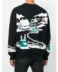 Мужской черный свитер с круглым вырезом с принтом от Gcds