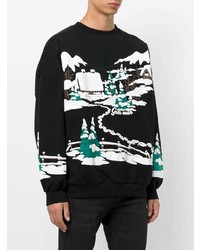 Мужской черный свитер с круглым вырезом с принтом от Gcds