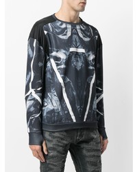 Мужской черный свитер с круглым вырезом с принтом от Diesel