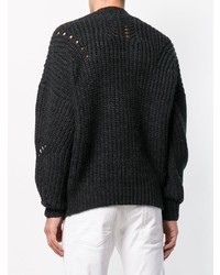 Мужской черный свитер с круглым вырезом с принтом от Isabel Marant