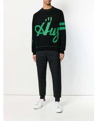 Мужской черный свитер с круглым вырезом с принтом от Gcds