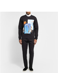 Мужской черный свитер с круглым вырезом с принтом от Raf Simons