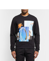 Мужской черный свитер с круглым вырезом с принтом от Raf Simons