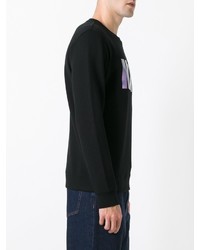 Мужской черный свитер с круглым вырезом с принтом от Christopher Kane