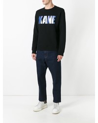 Мужской черный свитер с круглым вырезом с принтом от Christopher Kane