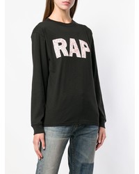 Женский черный свитер с круглым вырезом с принтом от 6397