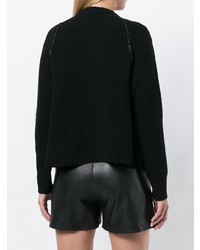 Женский черный свитер с круглым вырезом с принтом от Nude