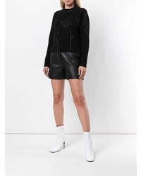 Женский черный свитер с круглым вырезом с принтом от Nude