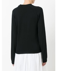 Женский черный свитер с круглым вырезом с принтом от Christopher Kane