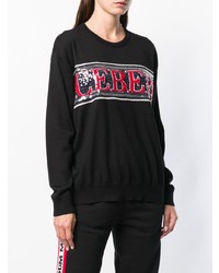 Женский черный свитер с круглым вырезом с принтом от Iceberg