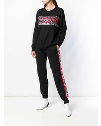 Женский черный свитер с круглым вырезом с принтом от Iceberg