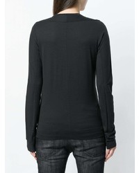 Женский черный свитер с круглым вырезом с принтом от Dsquared2