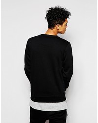 Мужской черный свитер с круглым вырезом с принтом от Criminal Damage