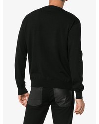 Мужской черный свитер с круглым вырезом с принтом от Moschino