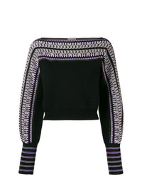 Женский черный свитер с круглым вырезом с принтом от Temperley London
