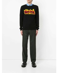 Мужской черный свитер с круглым вырезом с принтом от Kolor