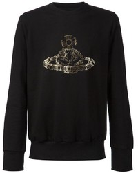 Мужской черный свитер с круглым вырезом с принтом от Vivienne Westwood