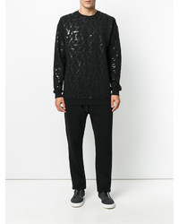Мужской черный свитер с круглым вырезом с принтом от Versus